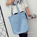 2022 Hot Sale Blue Jean Canvas Custom Denim Tote Bag For girls